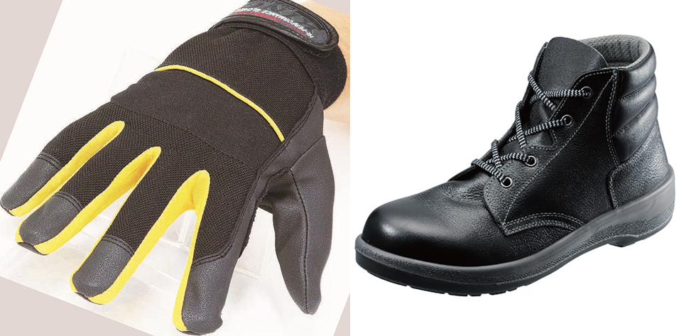 手袋、作業靴／安全靴、作業服／ユニフォーム